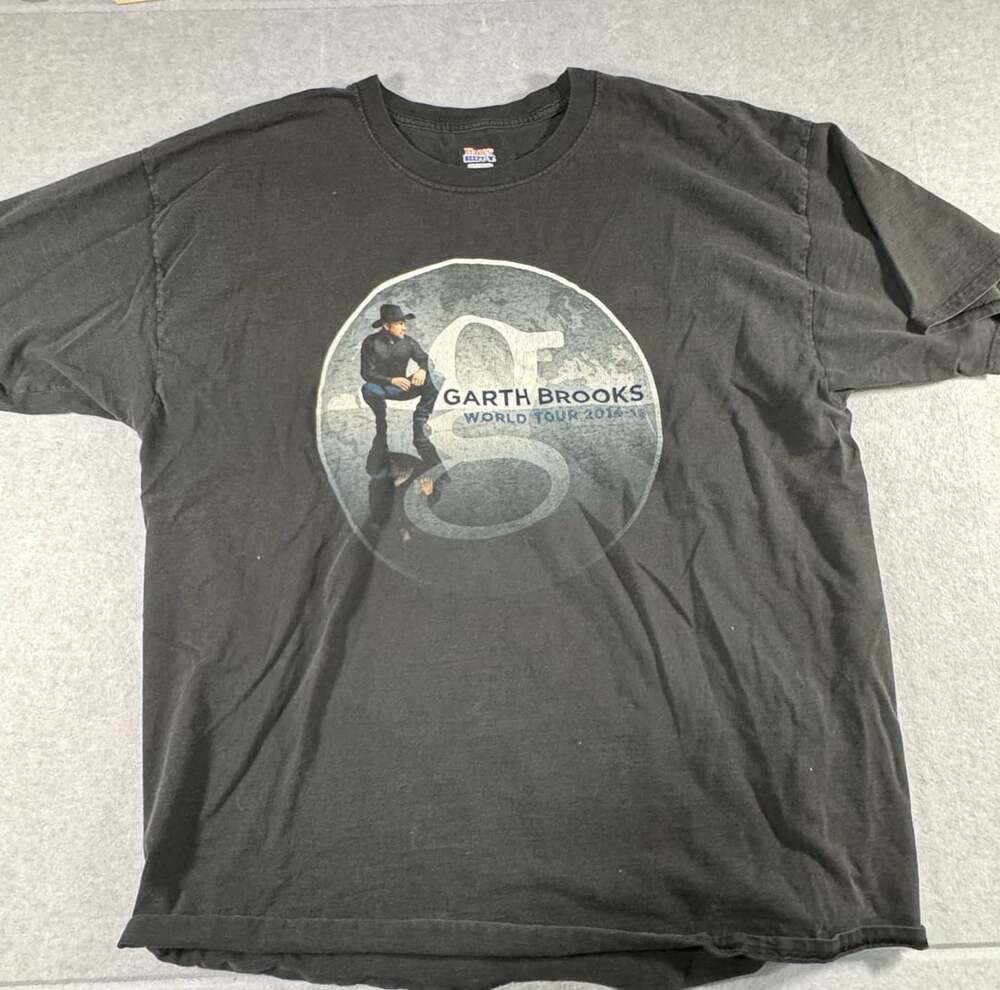 Hanes Garth Brooks World Tour 2014-15 T-Shirt Size 2XL Black